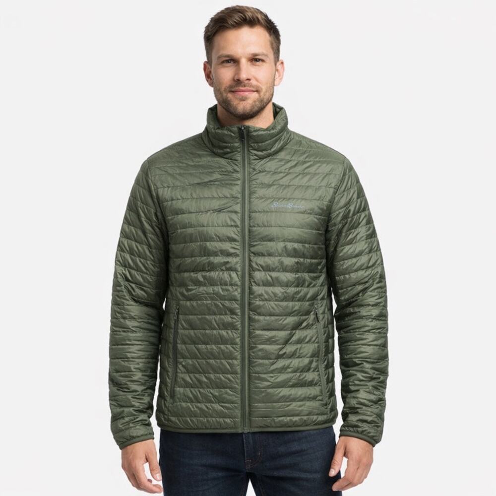 Eddie Bauer Jacket CirrusLite Men’s Down Puffer Olive Green EMU04405 Coat Size S